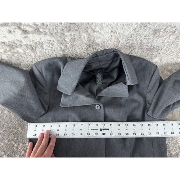 The Limited Womens Size M Stretch Blazer Jacket Gray Long SLeeve Button Collar - Picture 5 of 8